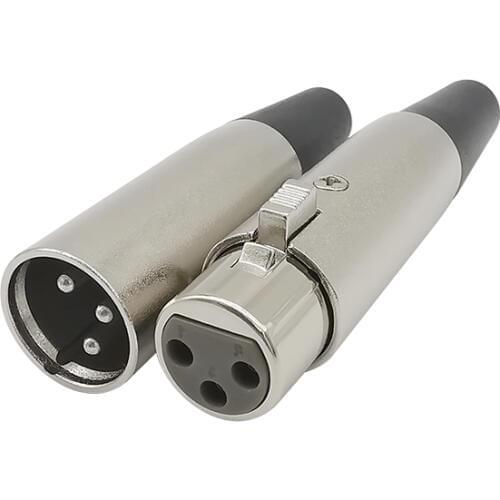 Metal XLR 3Pin Male Plug Female Socket Jack Mic Audio Solder Adapter Connector for Music Desk Speaker Microphone Cable Terminals