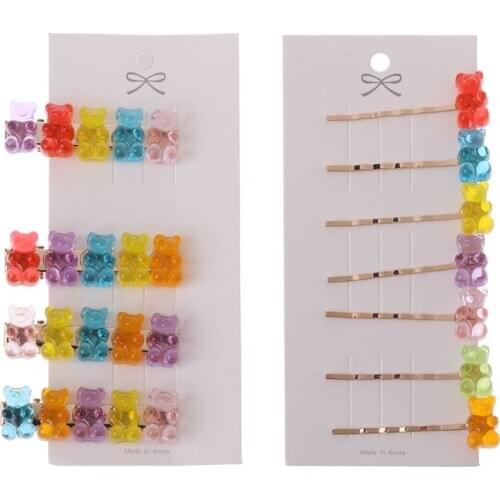 Mixed Cartoon Panda Bear Hair Clips Barrette Gummy Bear Candy Hairpin Kids Girls U2JF