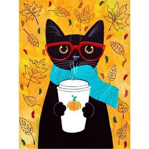 Animal Carton Cat DIY Embroidery Cross Stitch 11CT Kits Needlework Craft Set Printed Canvas Cotton Thread Home Room