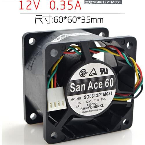6038 6cm 12V 0.35A 9G0612P1M031 Double ball mute fan