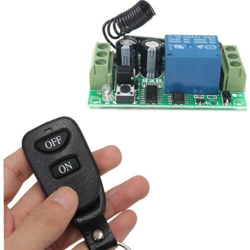 New Universal Wireless Remote Control Switch DC 12V 10A 1CH 433MHZ System Receiver Transmitter 2 Buttons Waterproof Remote