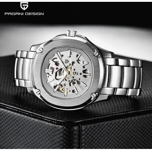 PAGANI DESIGN Stainless Steel Automatic Mens Watches Hollow Mechanical Sports Wristwatch Top Luxury Brand Fashion Watch 2020