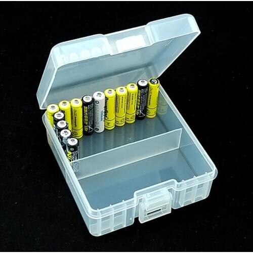Portable Transparent Hard Plastic Case AAA Batteries Storage Case Holder Storage Battery Box For 100 pcs AAA Battery DIY