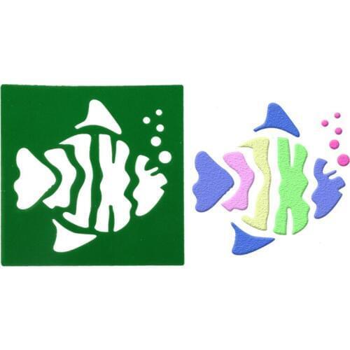 Fish pvc Layering Stencils for DIY Scrapbooking/photo album Decorative Embossing DIY Paper Cards Crafts