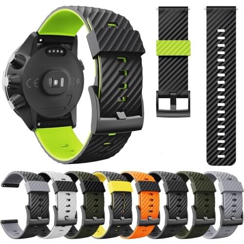Hit color Silicone Strap For Suunto 7 / Suunto 9 / Suunto Spartan Sport Wrist HR / Suunto D5 Watch band 24mm Watchand Bracelet