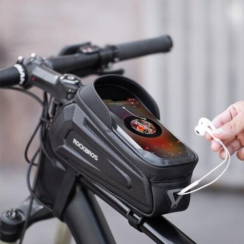 Bike Bag Waterproof Touch Screen Cycling Bag 1.7L Front Tube Frame MTB Road Bike Bag For 6.5 Phone Case Bicycle Accessories