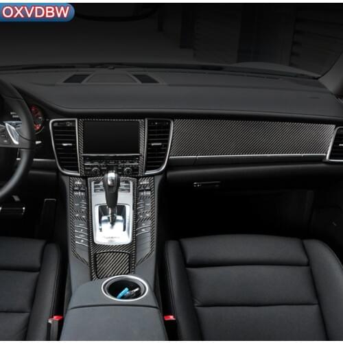 Car interior decoration Carbon Fiber Central Gear Panel Control Panel Stickers For Porsche Panamera 970 accessories 2010-2016
