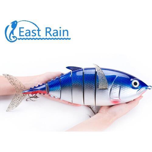 East Rain 40CM 1027G Ocean Fishing Lures 6 Segment Hard Bait Quality Professional 2 Hooks Fishing Artificial Bait Free shipping