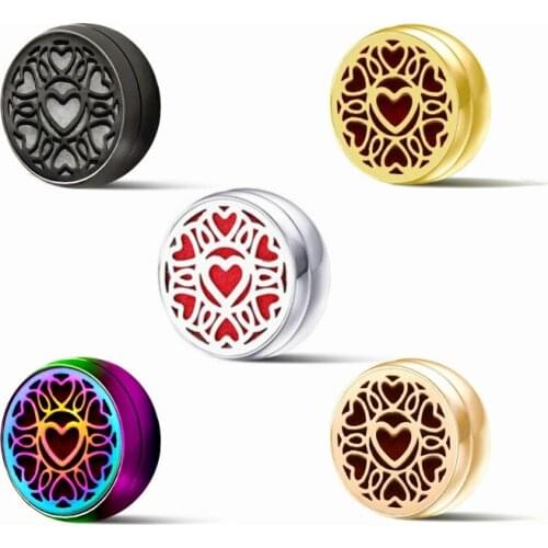 1PC 12mm Face Diffuser Perfume Badge Jewelry Cufflink Clip Locket Magnetic Buckle Stainless Steel Brooch Free 10p Pads