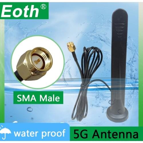 1PCS 5G Antenna Outdoor High Gain 15dBi 600-6000MHz antenne SMA Male 1.5m cable Waterproof Magnetic Sucker Antenna Wifi Router