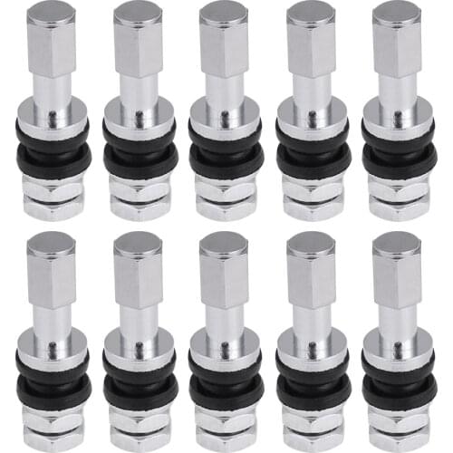 10pcs TR43E Metal Car Truck Motorcycle Tubeless Tire Tyre Valve Stems With Dust Cap