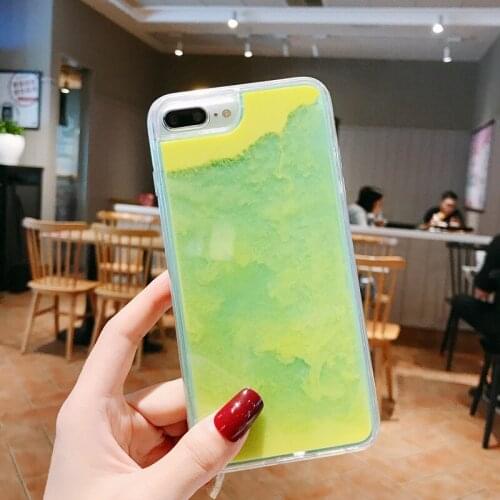 Luminous Neon Quicksand Phone Case For iPhone12 11Pro Xs Max XR 78Plus 6s SE2020 Full Cover Shell Body Protection