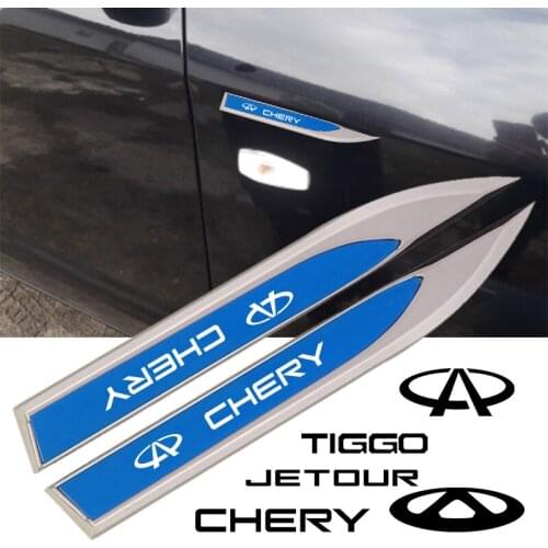 2PCS 3D Metal Emblem Badge Car Body Side Decoration Sticker For Chery Tiggo3 5 5x T11 QQ A3 A1 A5 A15 A11 A18 A21 S21 QQ Q21 Q22