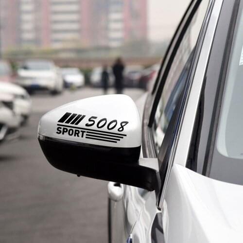 2pcs Decal For Peugeot 307 206 308 407 207 3008 208 508 2008 301 408 607 4008 5008 RearviewDecal Seat The Whole Body car Sticke