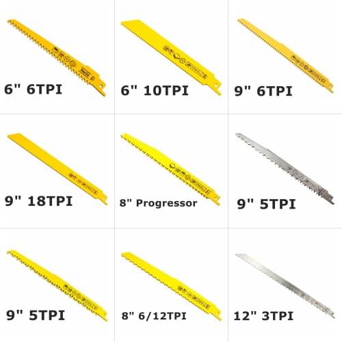 30% off 10pcs Reciprocating Saw Blades Bi-metal Sabre Saw Blades For Wood Cutting Metal Cutting Demolition Blade 5TPI 6TPI 10TPI