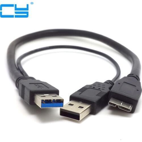 5Gbps Micro B USB 3.0 External hard Drive Cable with USB Power Supply For WD Passport Seagate Samsung M3 Toshiba SONY ADATA