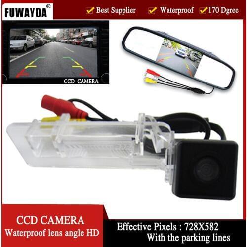 FUWAYDA HD Video Auto Parking Monitor LED Night Vision CCD car Rearview camera with 4.3inch view Monitor for Merecede-Benz SMART