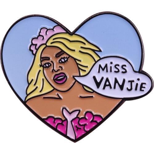Miss Vanjie pin RuPauls Drag Race brooch drag queen badge queer gay pride LGBT jewelry WOW presents