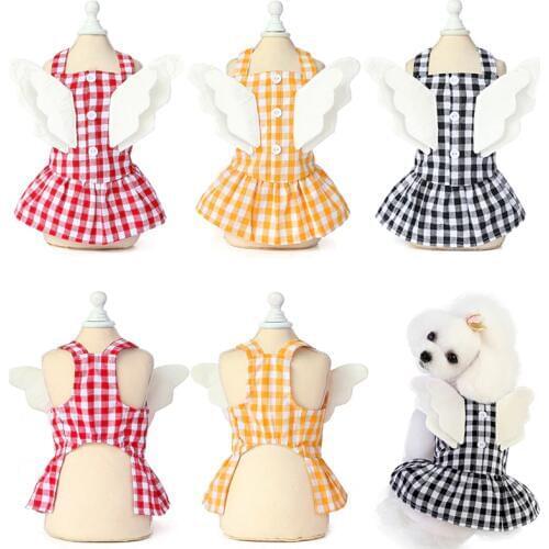 Angel wings Pet Cat Clothes Fashion Cat Dresses For Small Medium Dogs Princess Puppy Skirt Summer Wedding Dog Dress Chihuaha 35