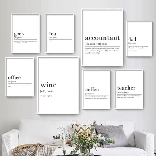 Home Family Spell Note Poster Definition Quotes Nordic Posters And Prints Wall Canvas Painting Art Pictures For Room Home Decor