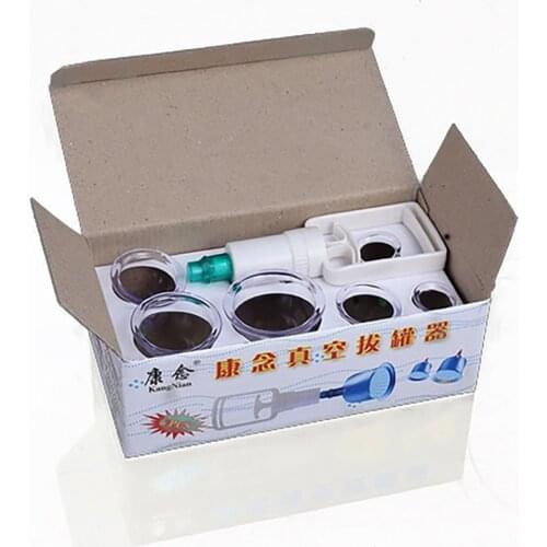 JYTOPHUNTER 6 Cans Cups Chinese Vacuum Cupping Kit Pull Out Vacuum Apparatus Therapy Relax Massagers Curve Suction Pumps