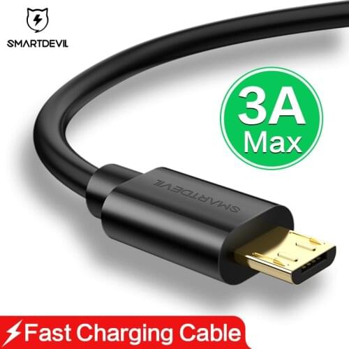 SmartDevil 3A Fast Charge Micro USB Cable for Huawei Xiaomi Power Bank Charger Android Mobile Phone Computer Data Cord