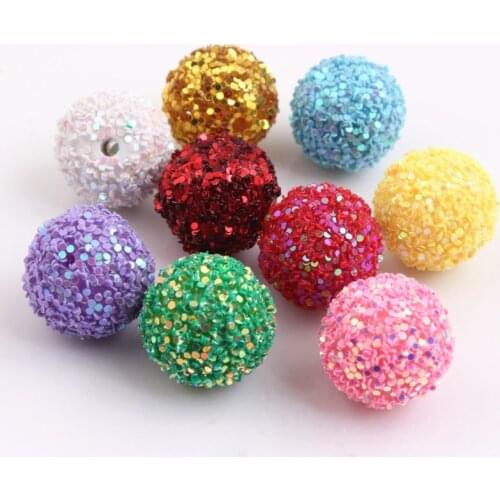 Kwoi vita Colorful 12mm 20mm choose color Sequin AB Rhinestone Ball Beads for Acrylic Necklace Jewelry Making