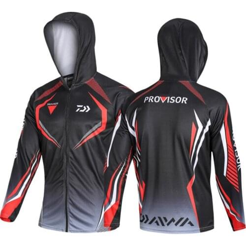 Summer DAIWA Fishing Vest Hooded Men Jacket Windproof Quick-Drying Coat Fishing Shirt For Hiking Cycling Fishing Clothes