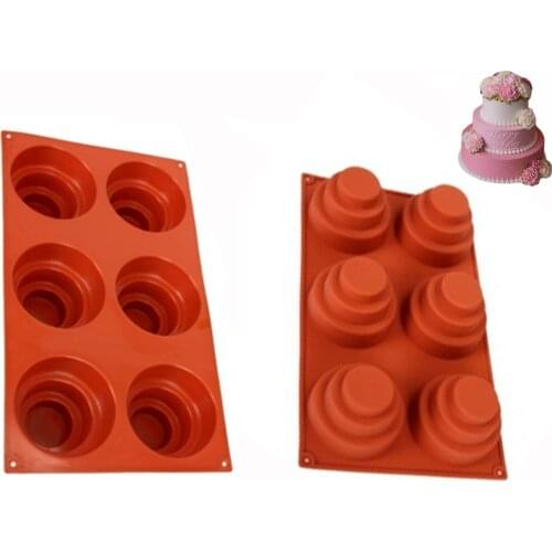 Mini 3 Tier Cake Silicone Mold Multi Tiered Cupcake Mold Diy Round Pudding Cookie Chocolate Baking Pan Nonstick Home Made Baking