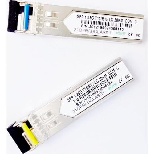 2PCS 80KM/40KM/20KM/ 3KM SFP Module 1.25G LC BiDi WDM switch SFP Transceiver module Function Compatible with Mikrotik