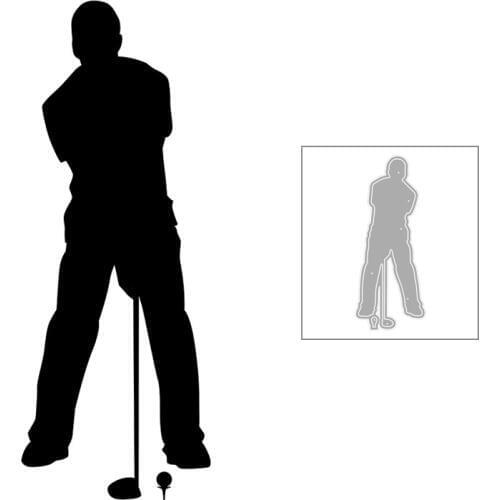 2020 New Hot DIY Men Play Sports Golf Club Cue Ball Shadow Silhouette Metal Cutting Dies and For Scrapbooking Foil Cut No Stamps