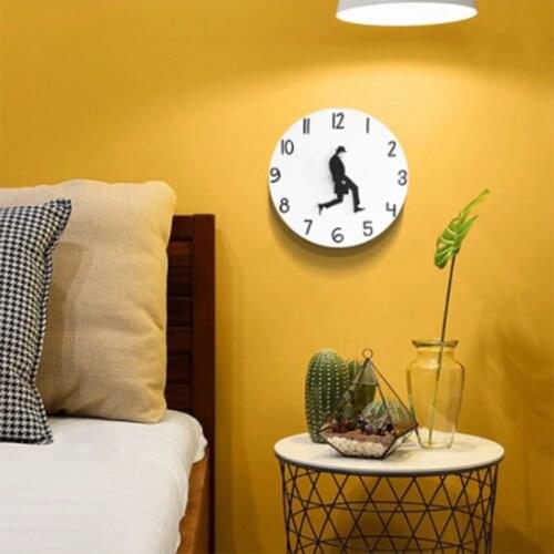 Dully Walk Postures Wall Clock Silent Modern Clock Watch Home Decor Meditation Decor Wall Clock Quartz