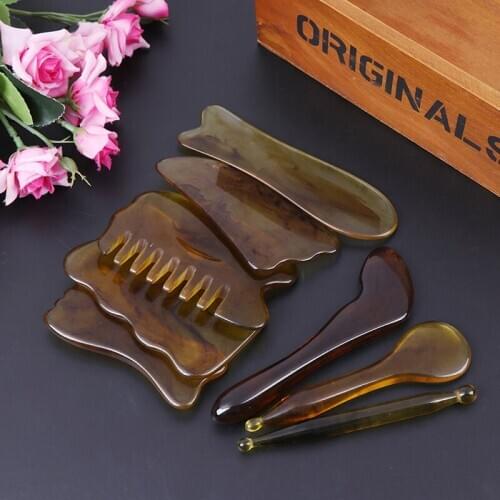 Natural Jade Guasha Scraping Massage Scraper Gua Sha Board Resin Acupoint Face Eye Care SPA Massage Face Massager NEW