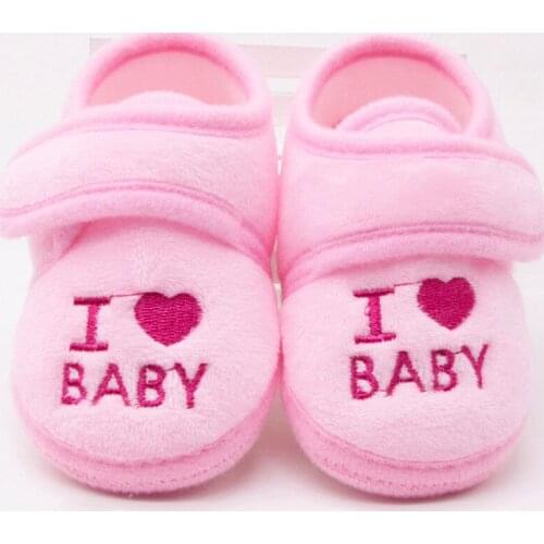 New Baby First Step Girls&boys Soft Shoes Soled Loving Letter Print Footwear Crib Shoes Toddler First Walkers Baby Booties Girls