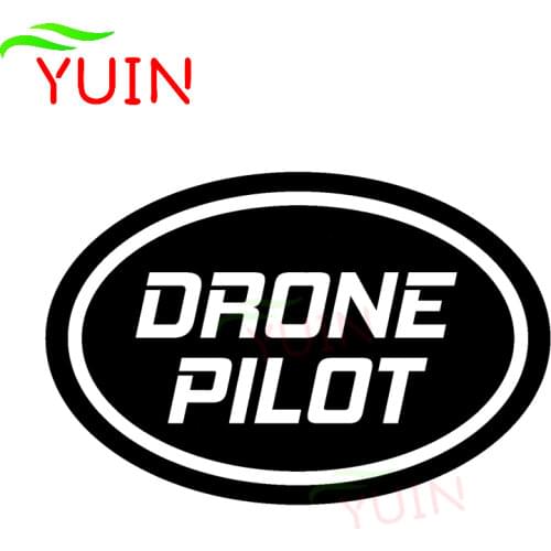 "DRONE PILOT" Oval UAV Car Sticker Fashionable Body Decoration Personalized PVC Waterproof Decal Color/White/Red/Laser/Silver