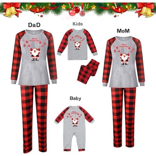 Christmas Family Matching Clothes Pajamas Santa Claus Clothes Mother Daughter Father Son Baby Romper Matching Christmas Outfits