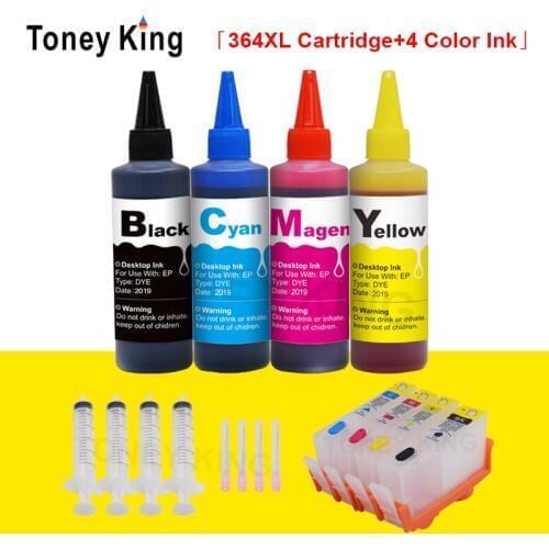 Toney King 364XL Replacement For HP 364 XL ink Cartridge Deskjet 3070A Photosmart 5510 6510 Printer Cartridges + Ink Refill Kit