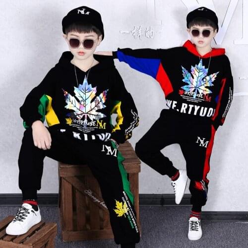 Autumn Sports Suit for Boys 2PCS/Sets Childrens Suit Cotton Hooded Sweatshirt + Pants Boys Kids Sportswear Tracksuit for Boys