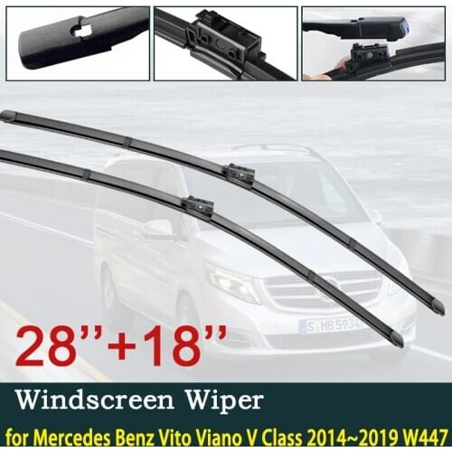 For Mercedes Benz Vito Viano V Class 2014~2019 W447 2015 2016 Front Windscreen Wipers Car Wiper Blades Car Accessories Stickers