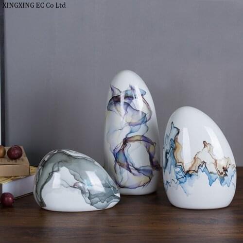 Light Luxury Ceramic Creative Vase Decoration Living Room Bedroom Ink Painting Vase Home Decoration Accessories Holiday Gift