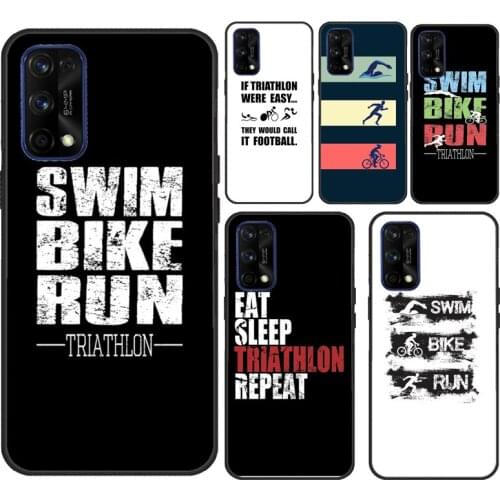 Triathlon Swim Bike Run For Realme 8 Pro C3 C11 C15 GT Neo 6 7 Q3 Pro Phone Case For OnePlus 8T 9R 8 9 Pro Nord