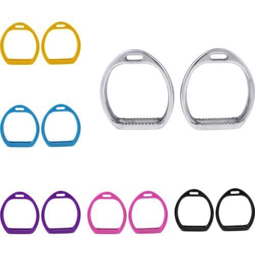 Horse Riding Lightweight Aluminum Saddle Stirrups Pad for Western English Equestrian Sports Western Horse Stirrups