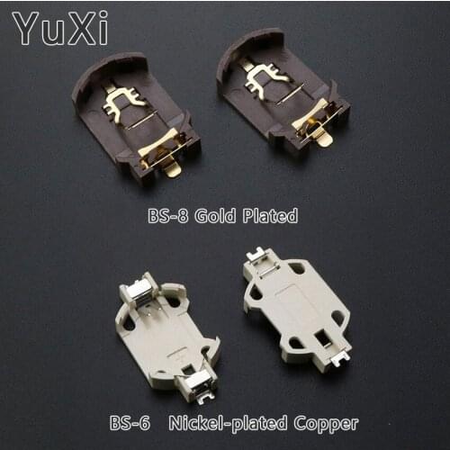 YUXI 10PCS BS-6 BS-8 3V CR2025 CR2032 ML203 Button Battery Socket Holder Battery Storage Box 2025 2032 Battery Organizer