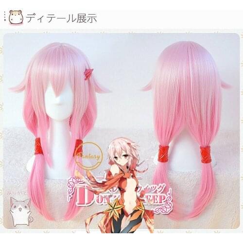 Yuzuriha Inori Anime Guilty Crown Cosplay Wig Halloween Party Pink Rose Long Hair High Quality+ Free Wig Cap