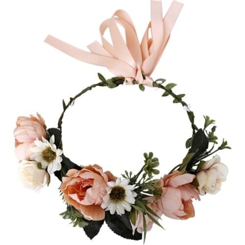 Women Charm Flower Tiara Wedding Floral Headband Hair Accessories Garland Princess Wreath Girls Crown Headdress Party