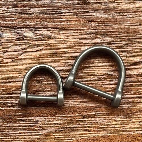 1 Piece Titanium Alloy D shape Key Ring Horseshoe Buckle Clasp DIY Keychain Accessories