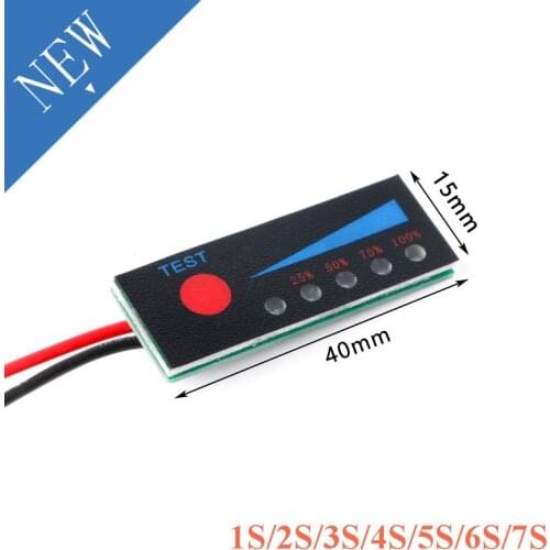 1S 2S 3S 4S 5S 6S 7S 4.2V-29.4V Lithium Battery Li-po Li-ion Capacity Indicator Board Power Display Charging Charge LED Tester