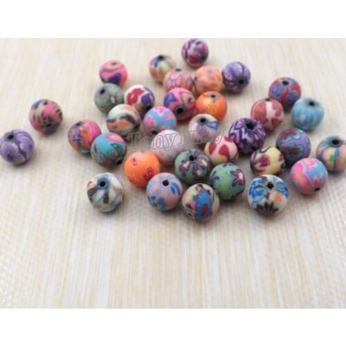 8mm Mixed Color Polymer Clay Beads Free Shipping 1000pcs Wholesale