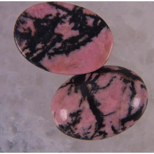 25x18MM Rhodonite Oval Cabochon CAB GEM Bead (2 pcs/lot) H033
