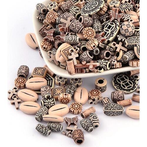 Pandahall 500g Mixed Antique Style Acrylic Beads for DIY Jewelry Necklace Bracelet Making Mixed Color Mixed Size